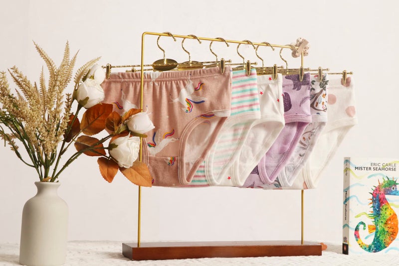 Winging Day Toddler Girls 100% Cotton Panties Cute Prints Underwear Size 4 (6-Pack) - Image 2